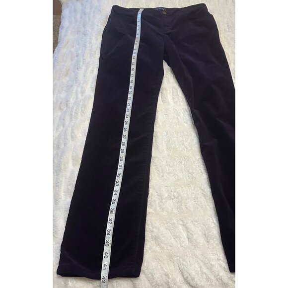 Chaps Denim Dark Purple Velvet Mid-Rise Pants Cotton Blend Women's Size 10 - Picture 10 of 14